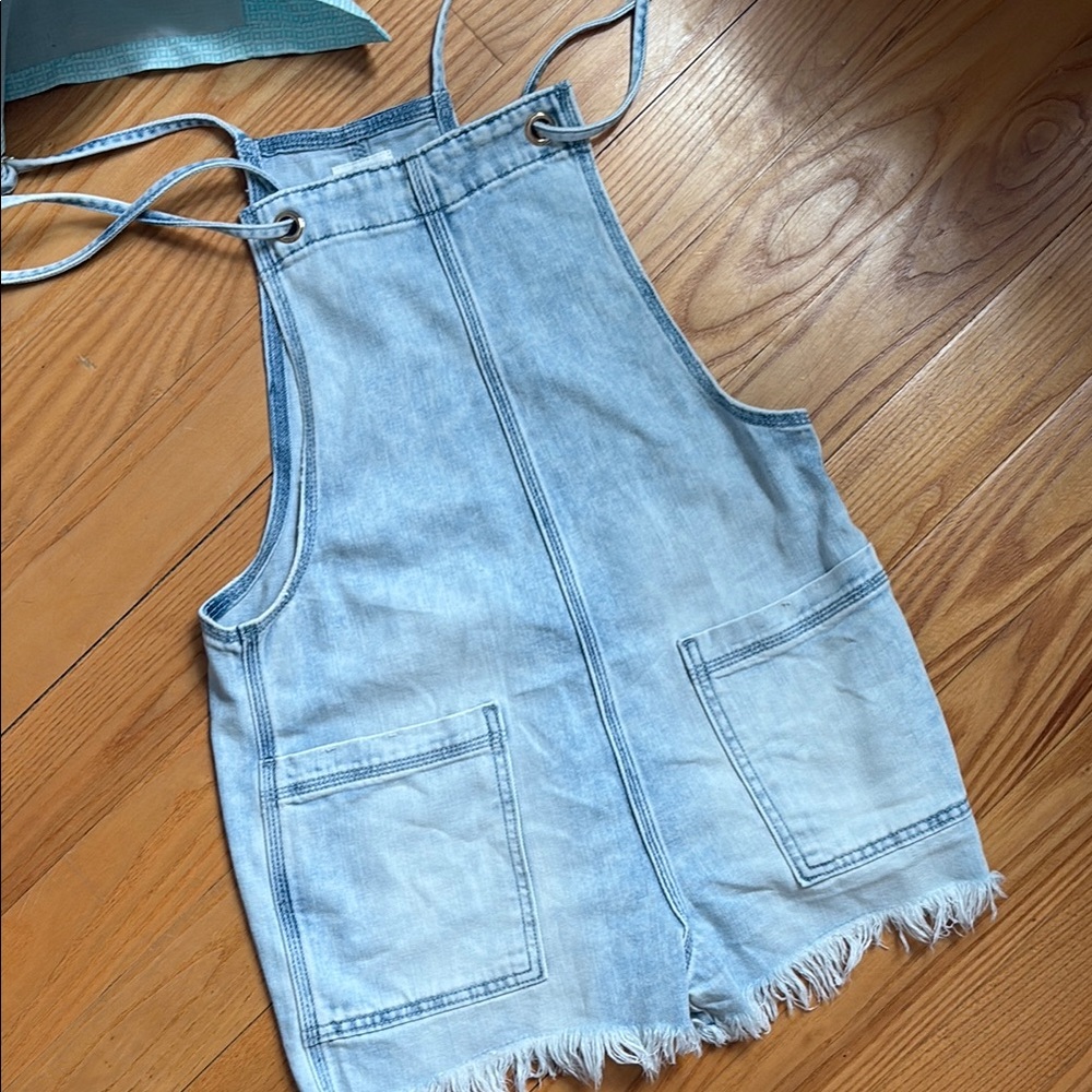 Aerie Light Blue Denim Overalls
